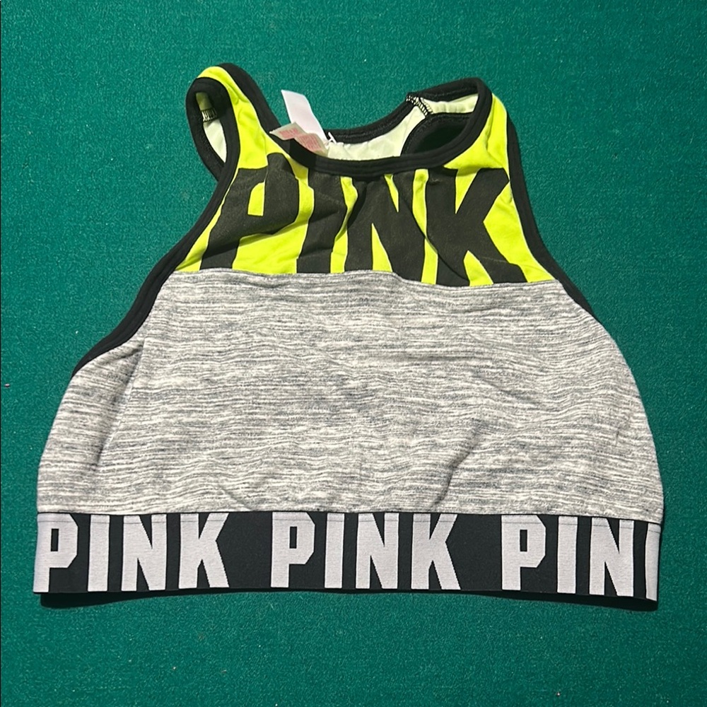 Pink and Gray Sports Bra